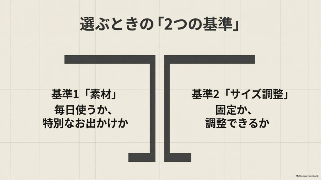 素材とサイズ調整から自分向きのブレスレットを判断