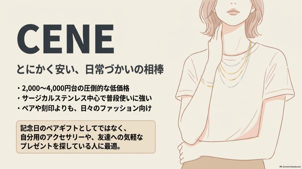 普段使いを重視する人向けのCENEアクセサリー