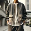 ReZARDの服を着用した男性のスタイリッシュな街中コーディネート